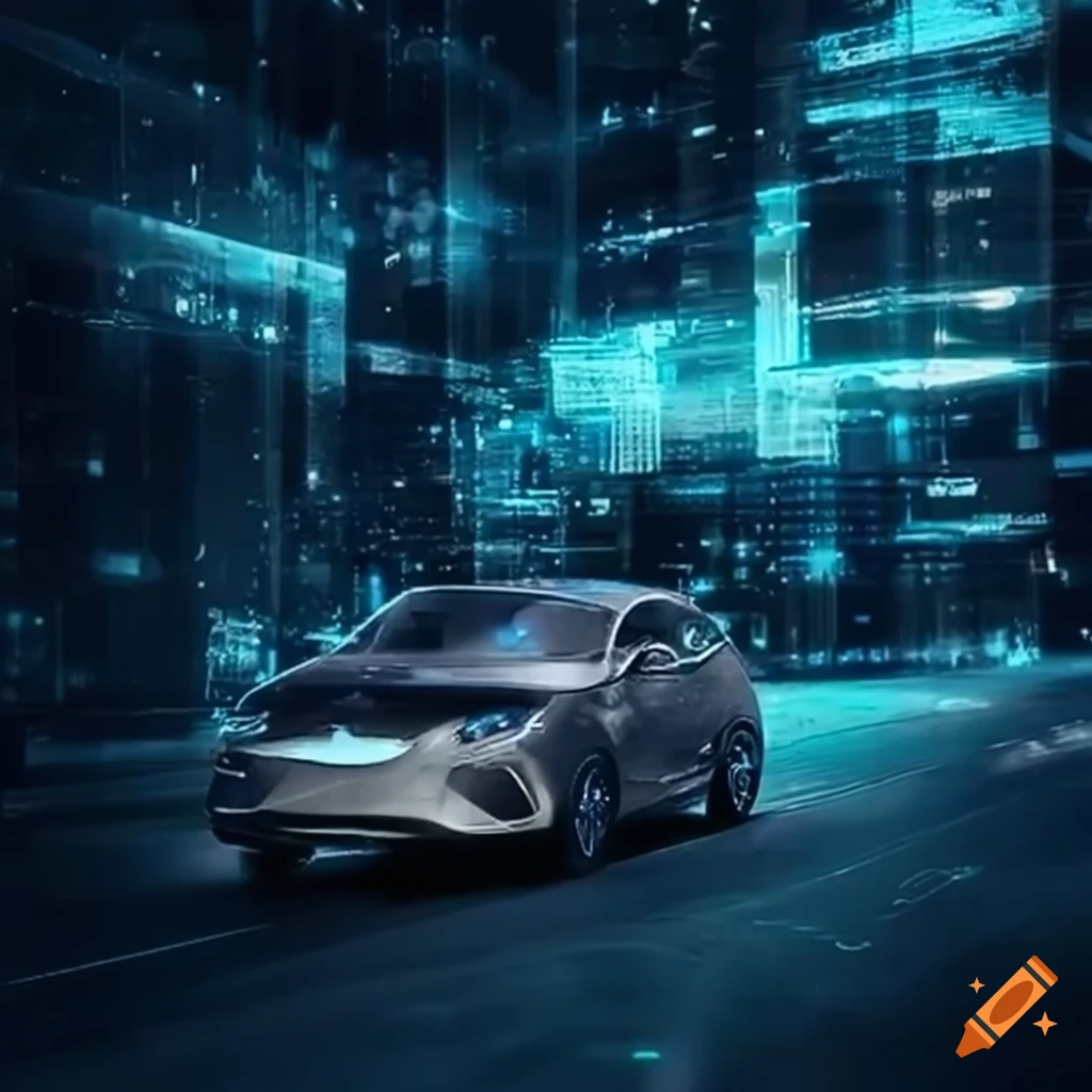 Ai navigation systems and autonomous cars illustration on Craiyon