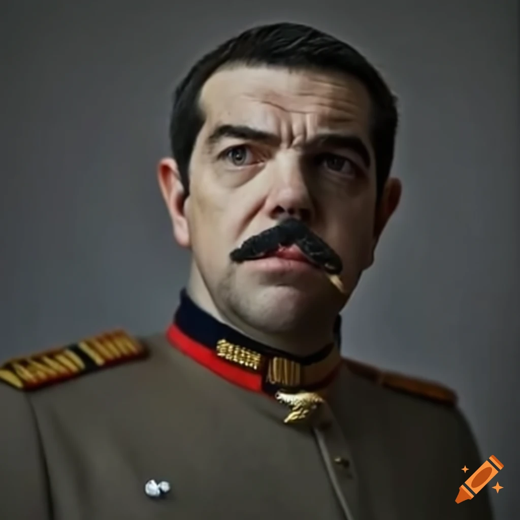 Tsipras with the mustache of marshal ney on Craiyon