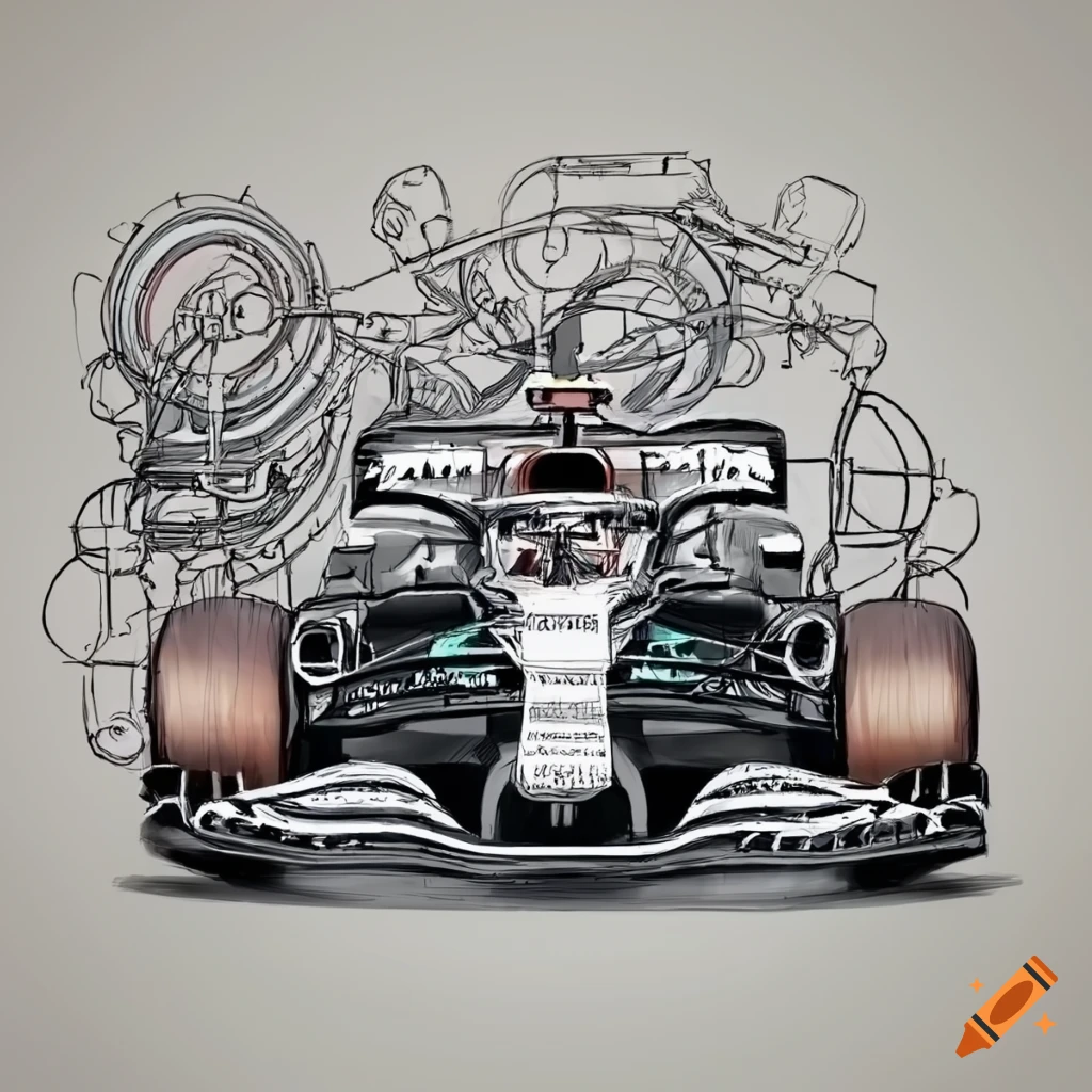 sketch of a racing car on a white background. 3d rendering, Sport car  racing formula one race track line art, AI Generated 25501394 Stock Photo  at Vecteezy