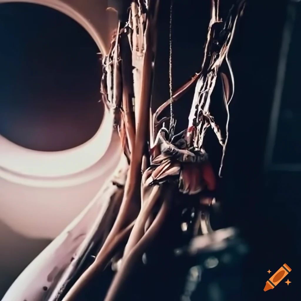 Damaged wires exposed in a plane interior