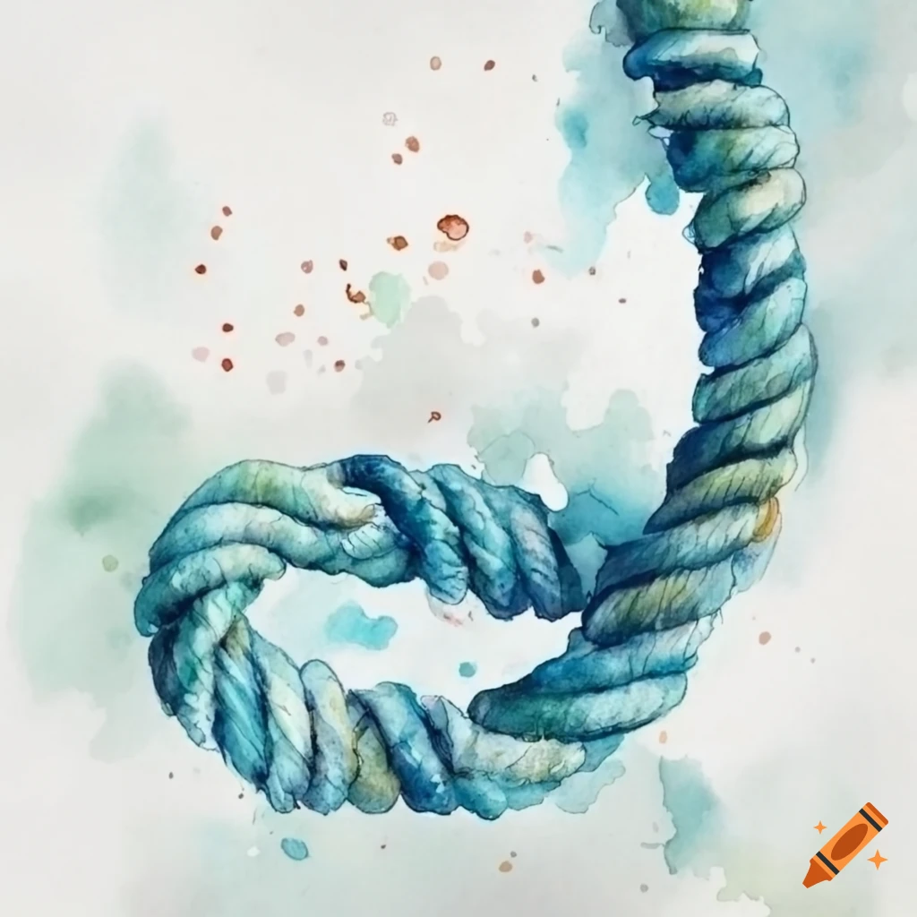 Watercolor painting of a rope loop on Craiyon