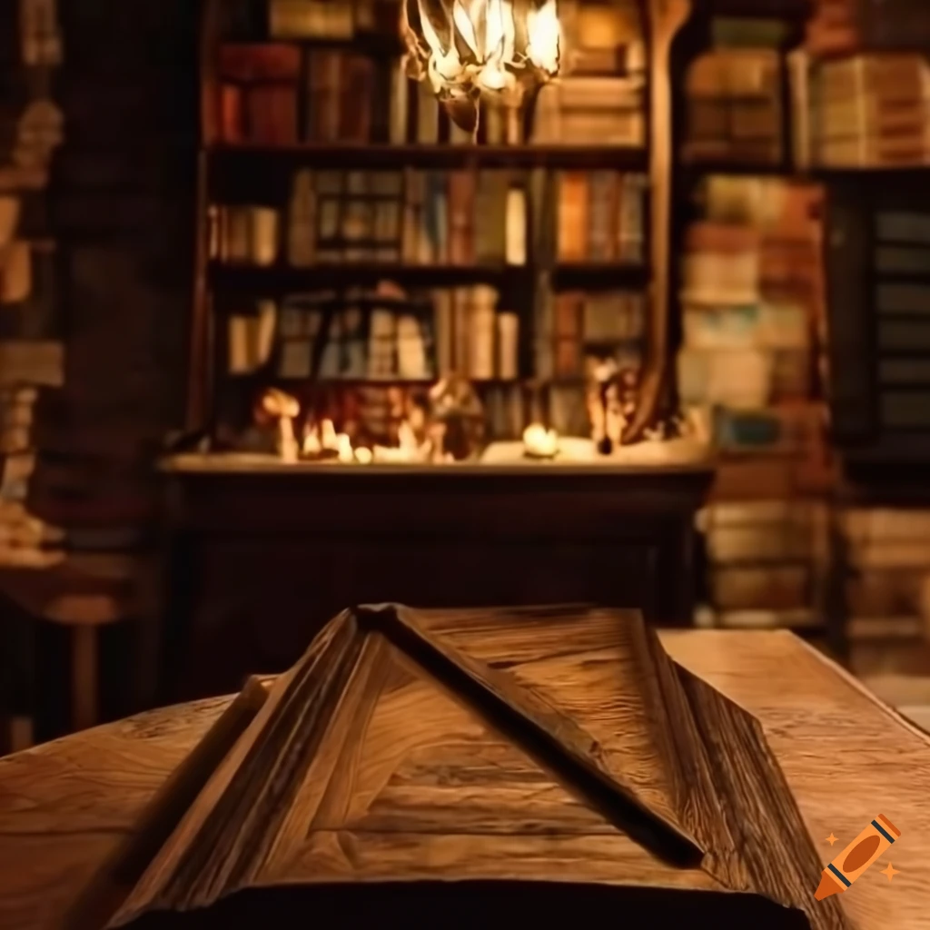 Hearth Witch's woodland Temple: Cozy cluttered cottagecore library with books and a pentagram