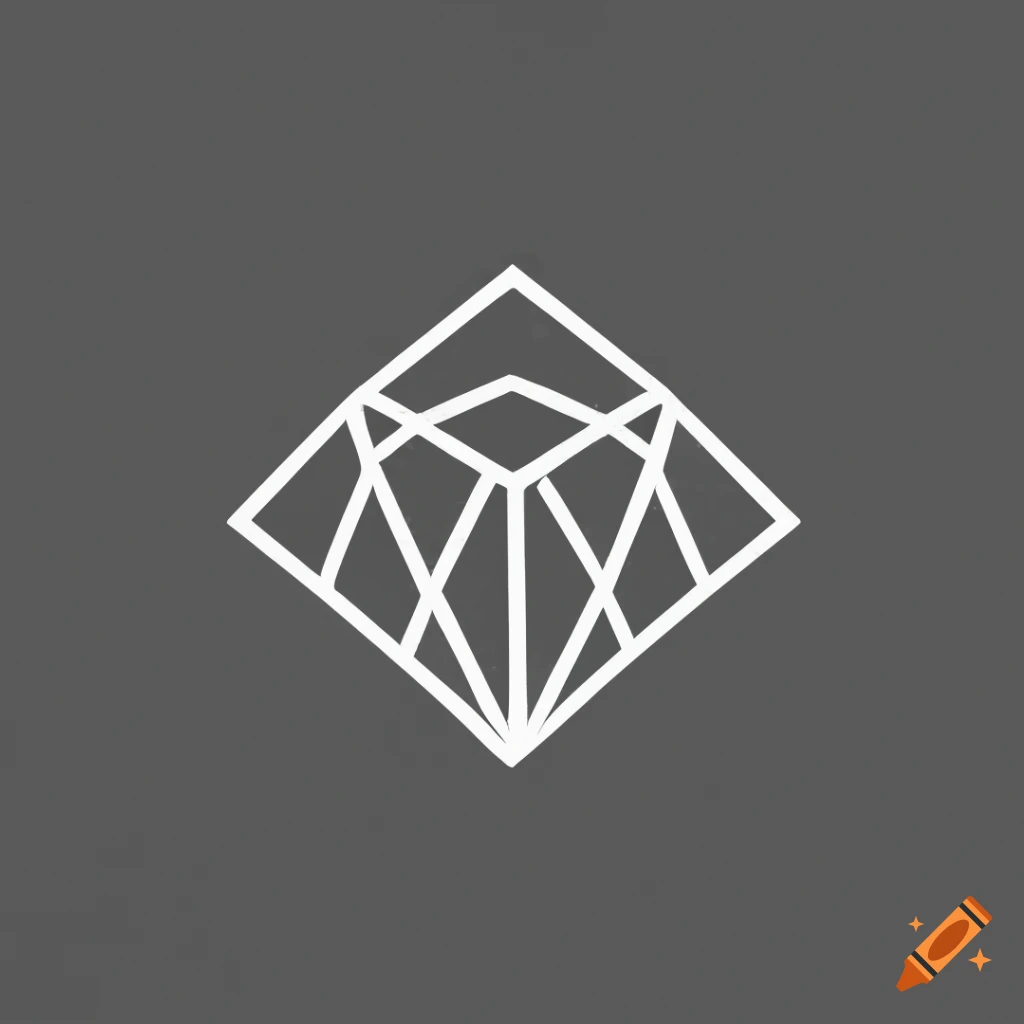 Modern clear color diamond logo in a modern UI design