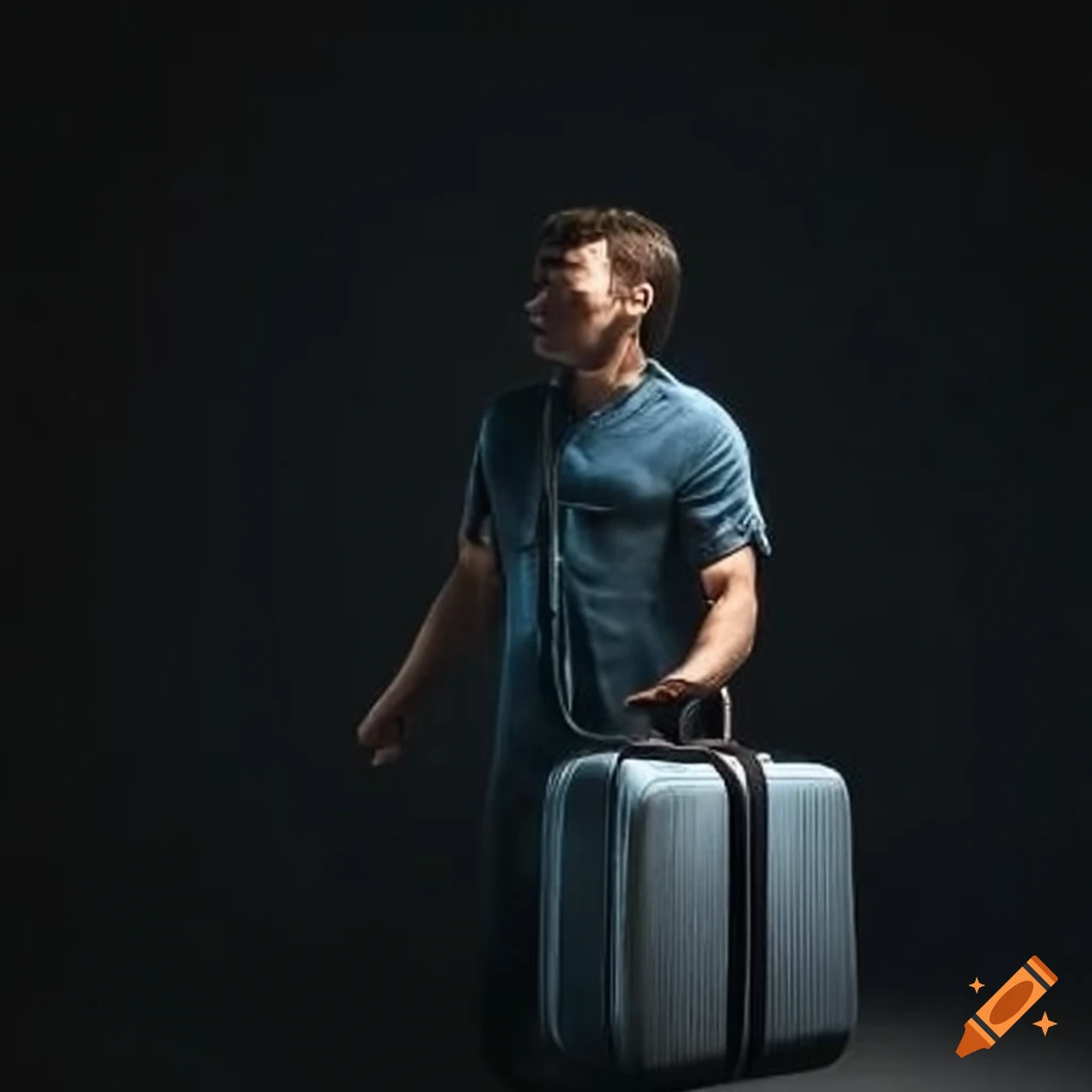 Spearfisher with travel luggage