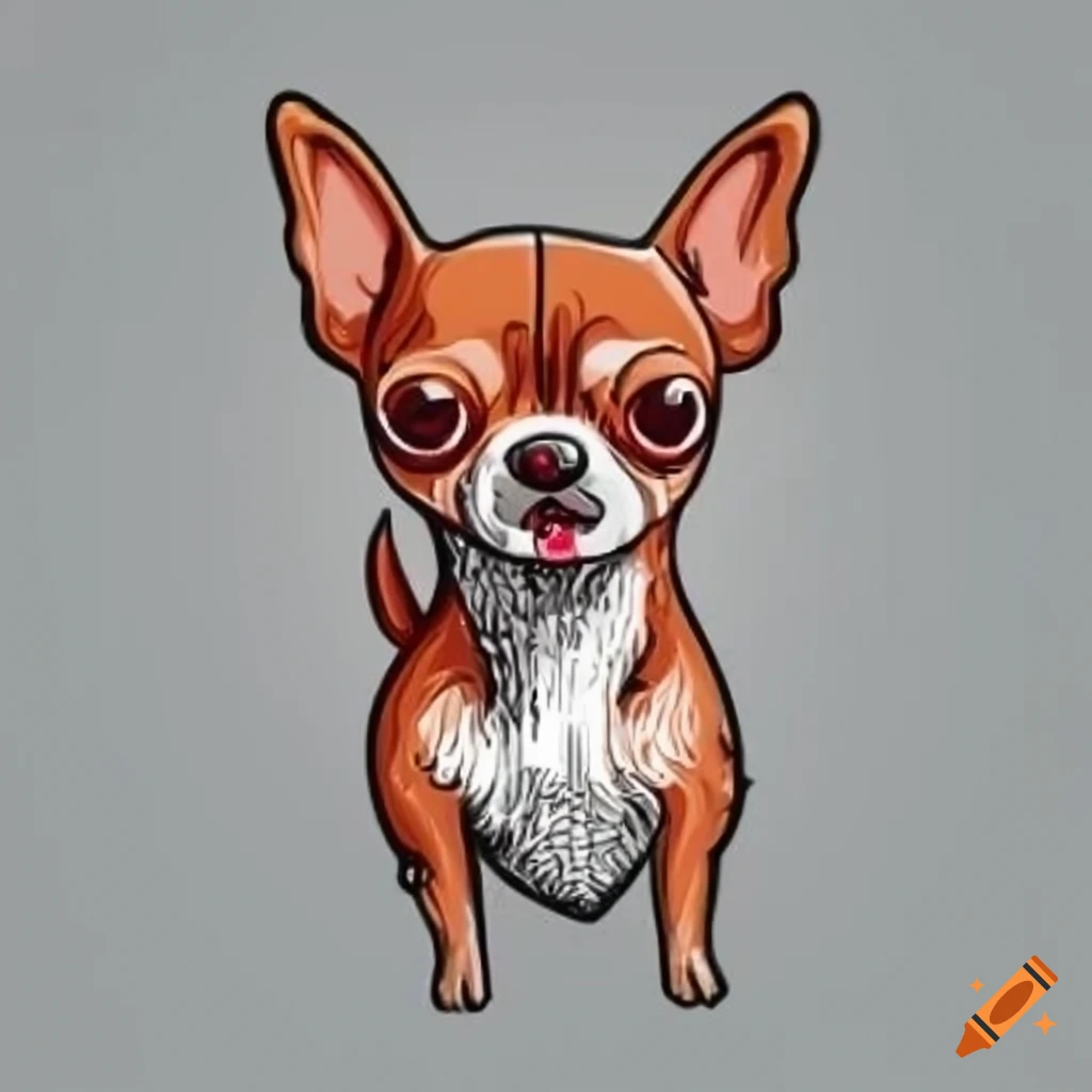 Cartoon image of a cute red chihuahua with tongue out