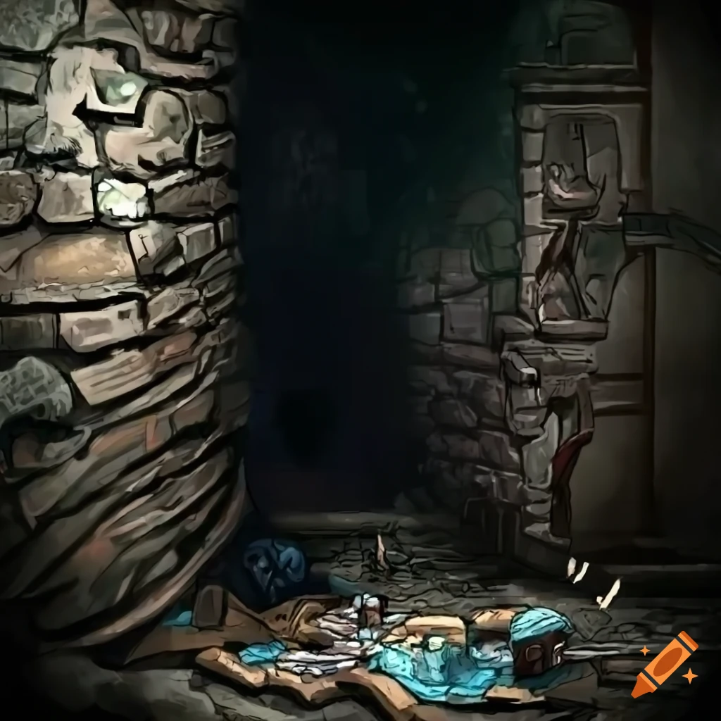 Pile of trash in a dungeon