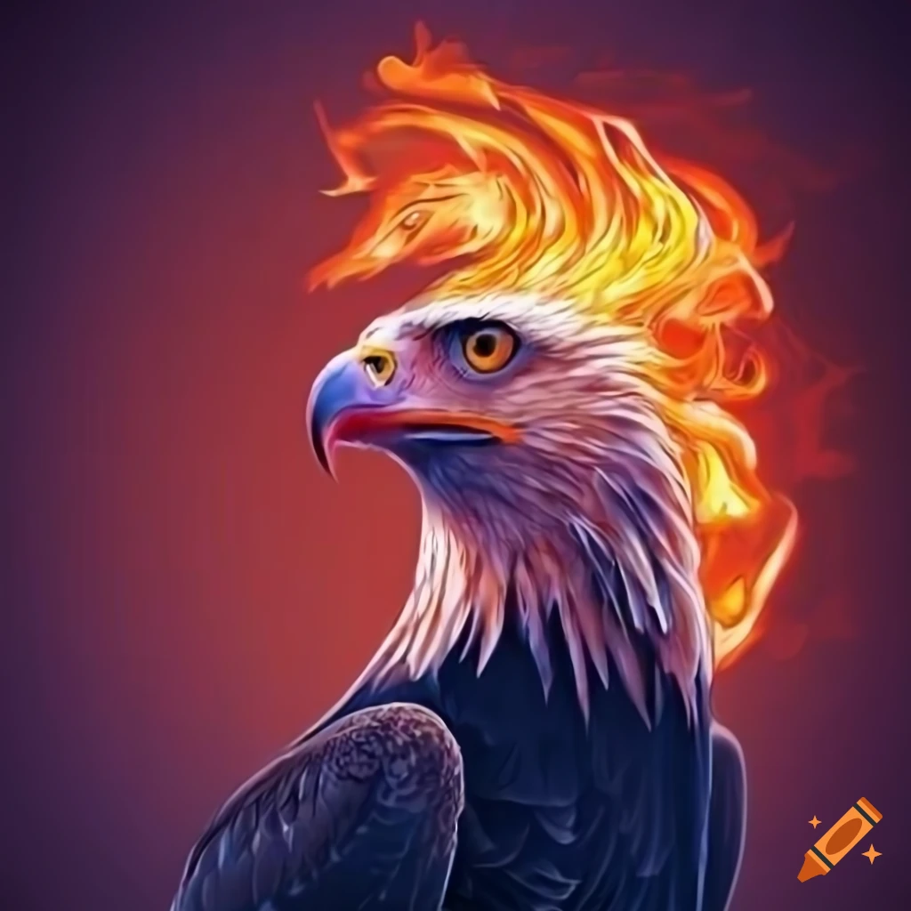 Sleek and modern profile picture of a flaming eagle