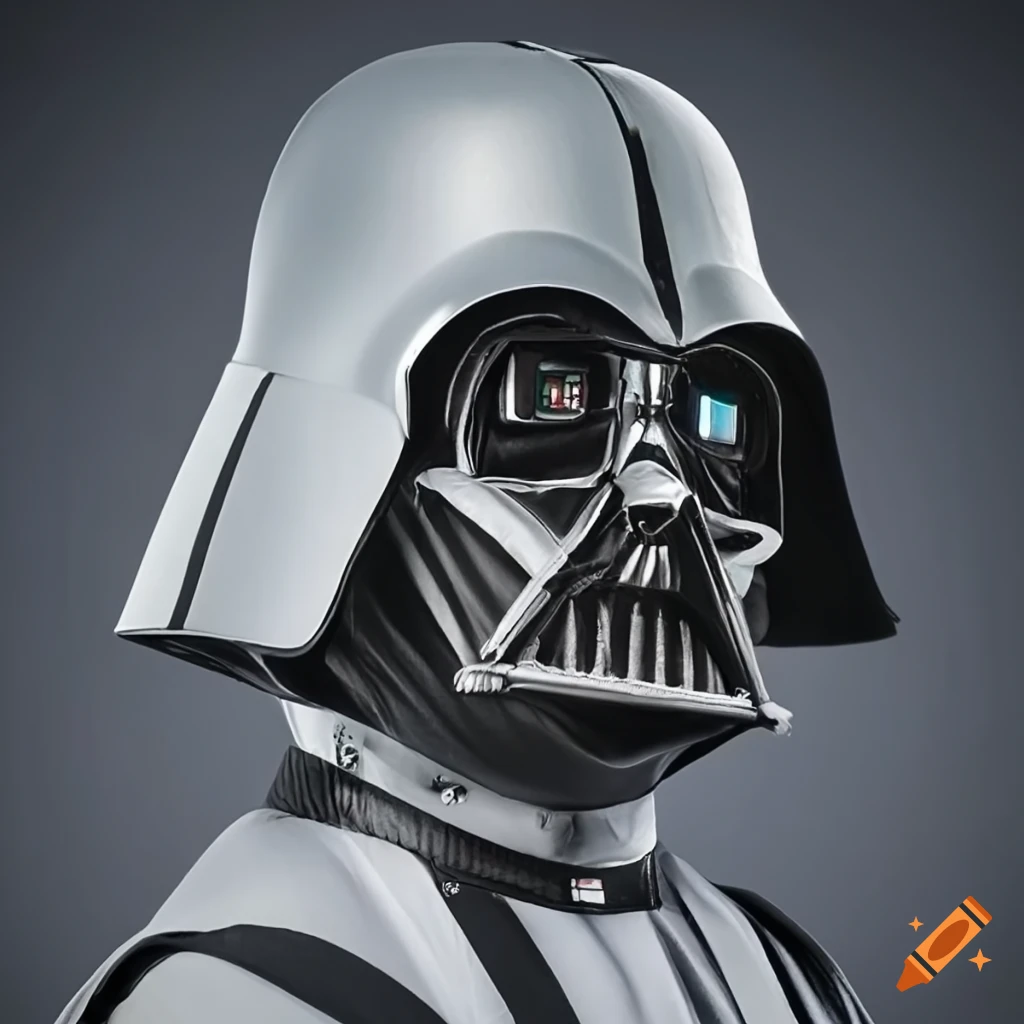 Darth vader in white outfit on Craiyon
