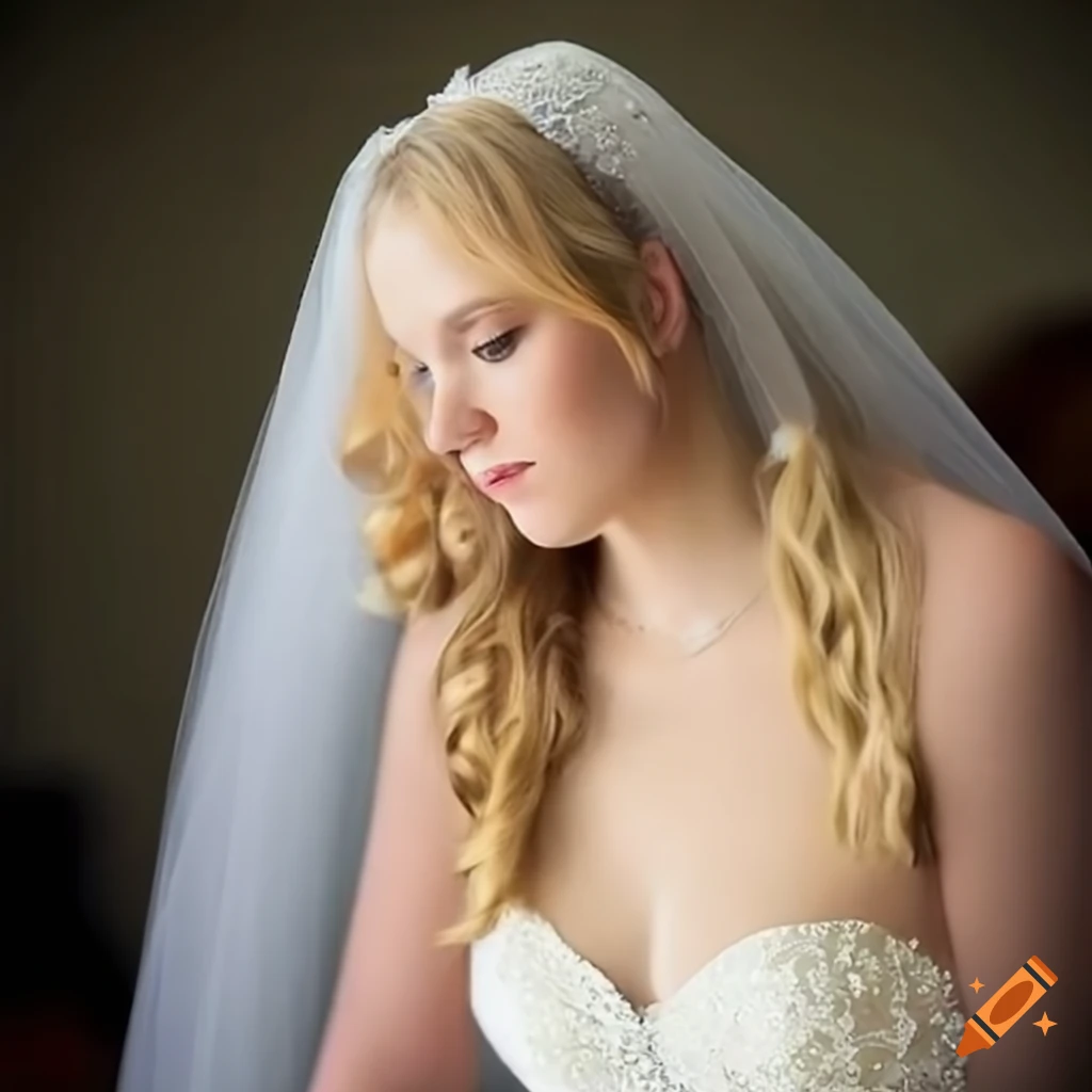European woman in a pale a-line wedding dress with cap sleeves and vibrant spring floral pattern