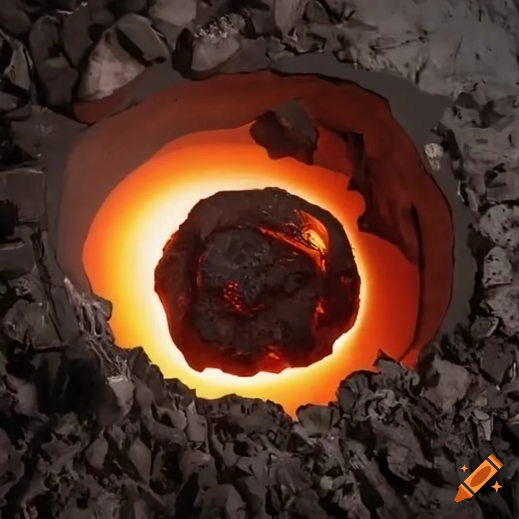 Molten slag being poured into a dump
