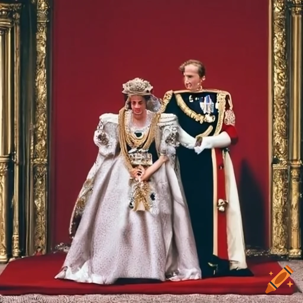 Ceremonial coronation of Princess Diana as Queen of England