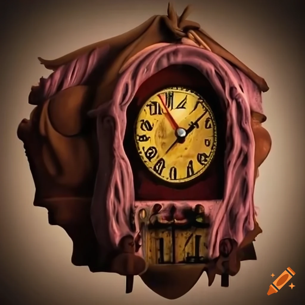 Cartoonish grandfather mechanical wall clock from monster & co. with