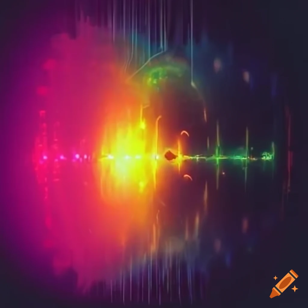 Atomic particle retro wave color