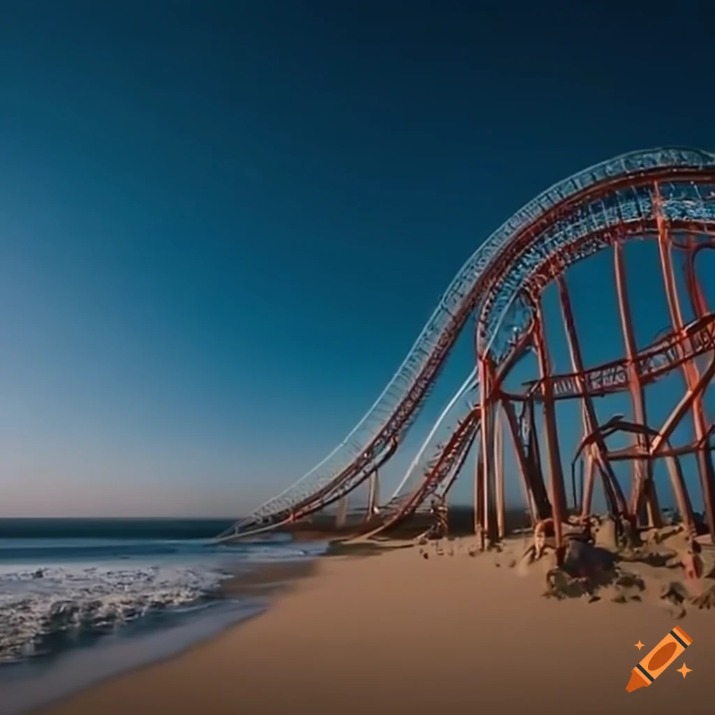 Rollercoaster on the beach with sunglasses