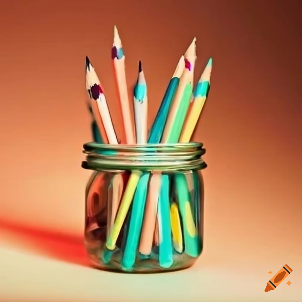 Jar filled with pencils