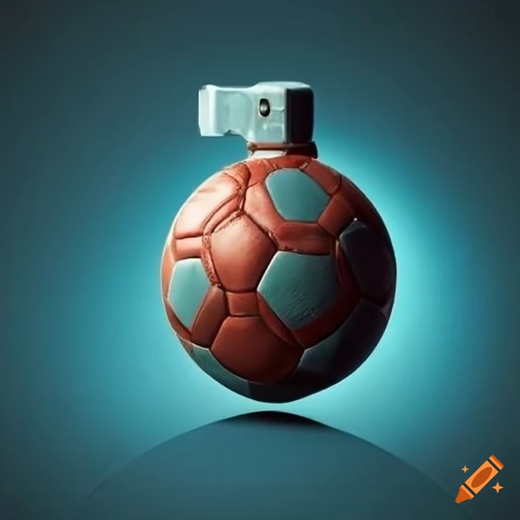 Football ball designed as a grenade on Craiyon