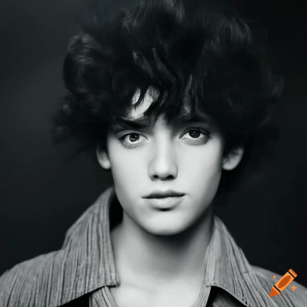 College student named Edmond with black hair in 80s attire