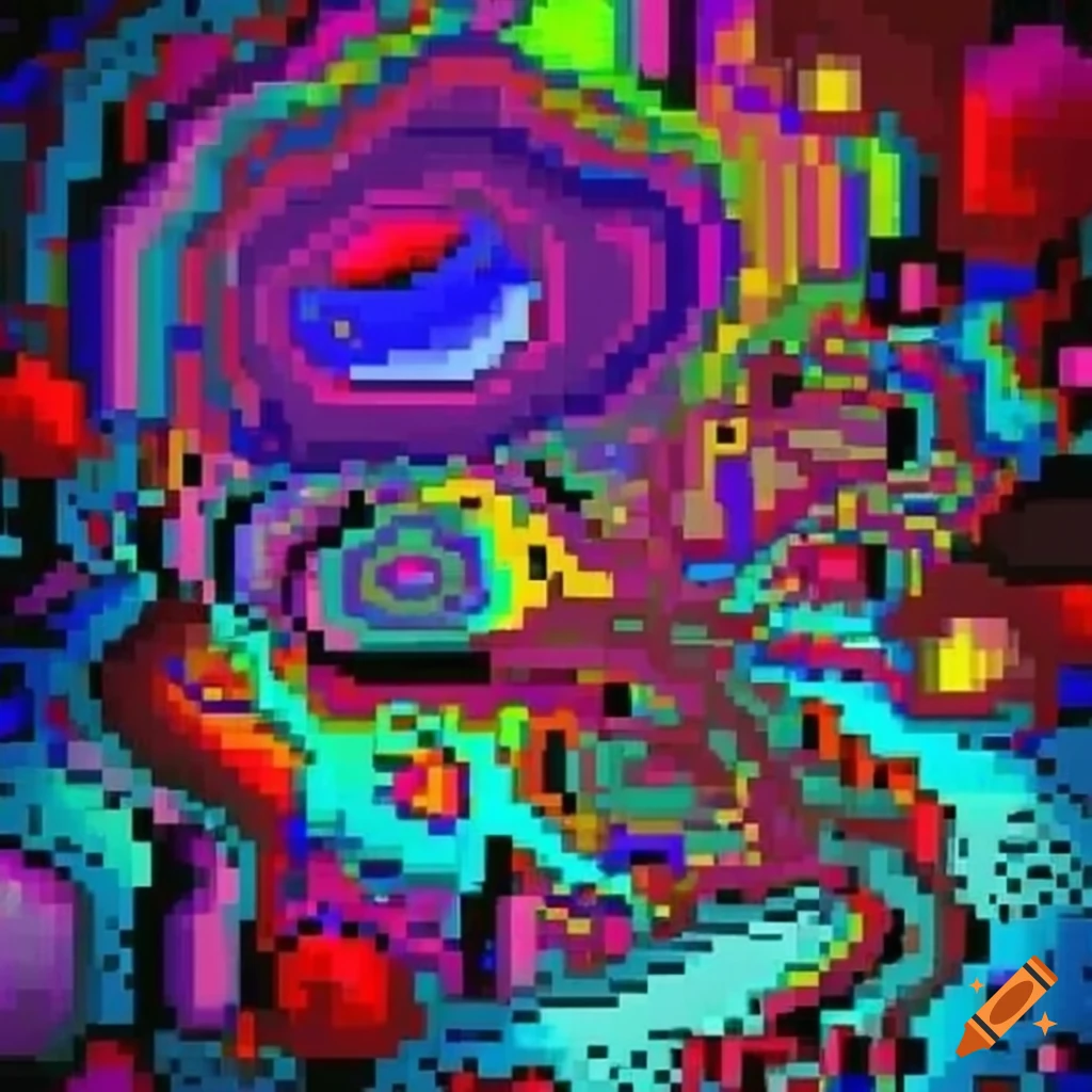 Abstract pixel art on Craiyon