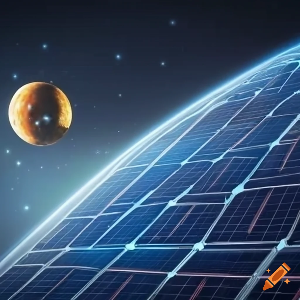 Solar array in space with new year greetings on Craiyon