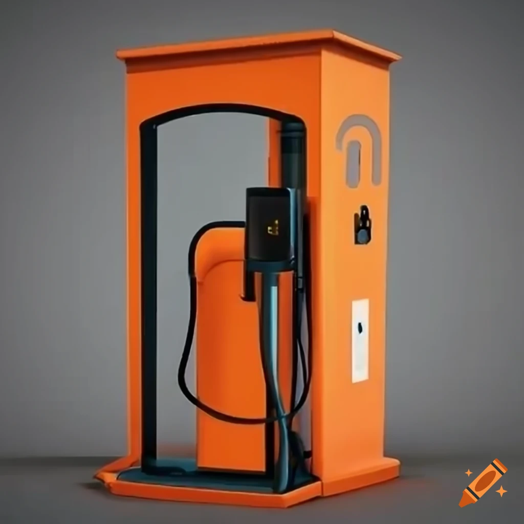 Orange ev charging stations on Craiyon
