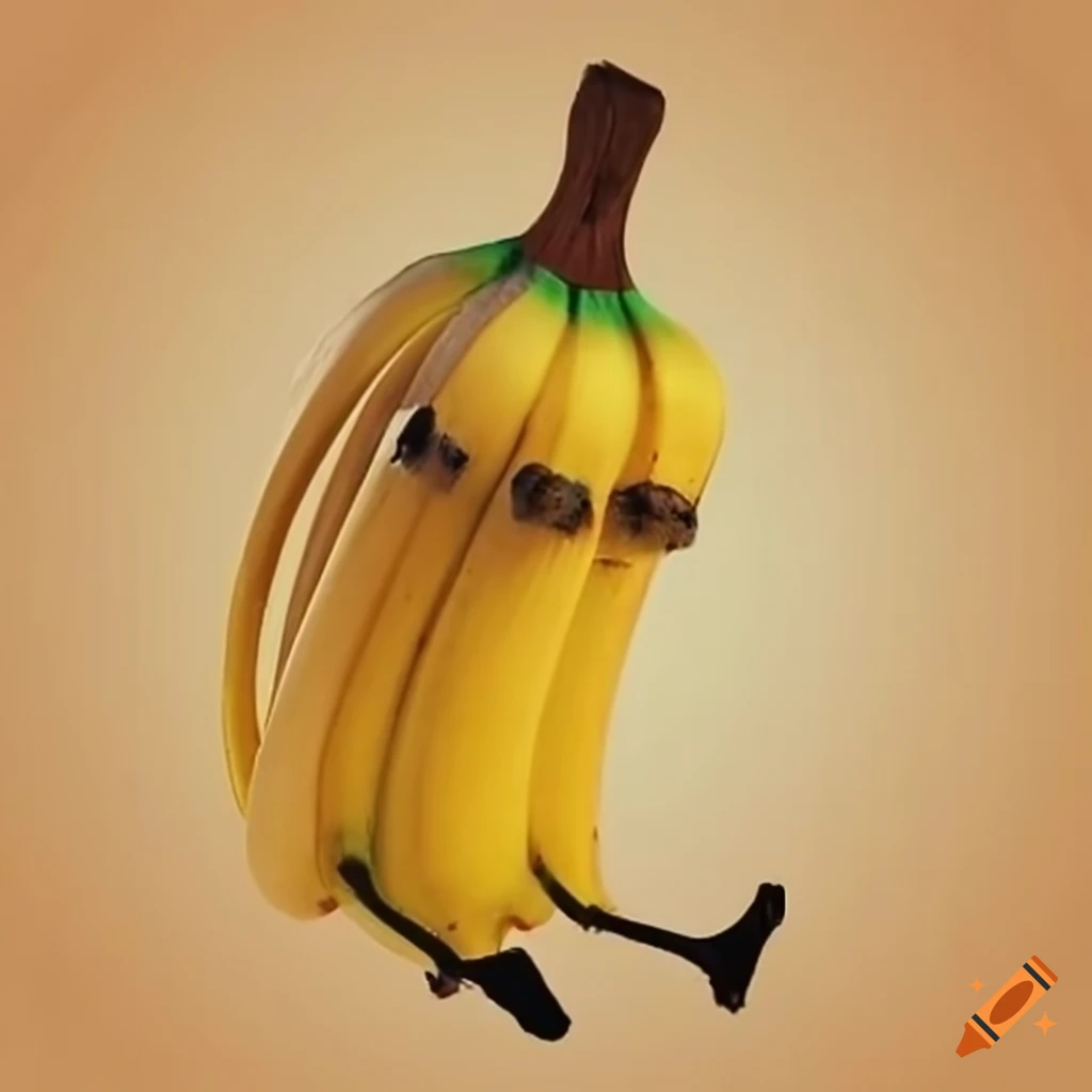 Anthropomorphic banana with legs on Craiyon