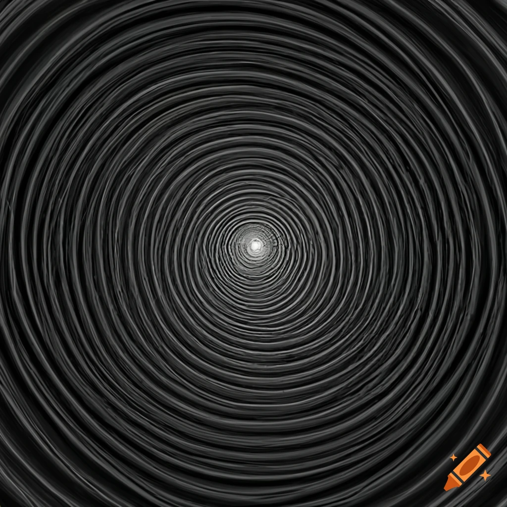 Black and white spiral with an eye in the middle