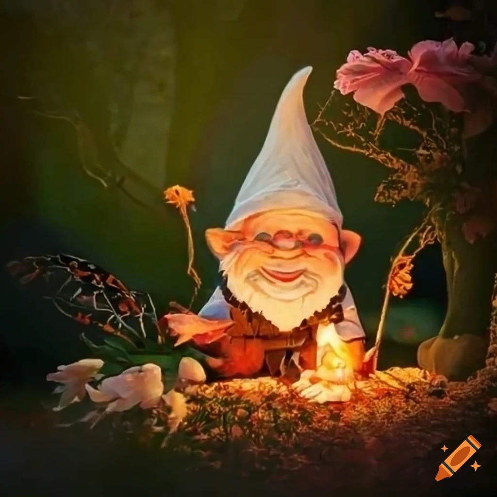 A joyful garden with blooming flowers, dancing butterflies, and singing trees