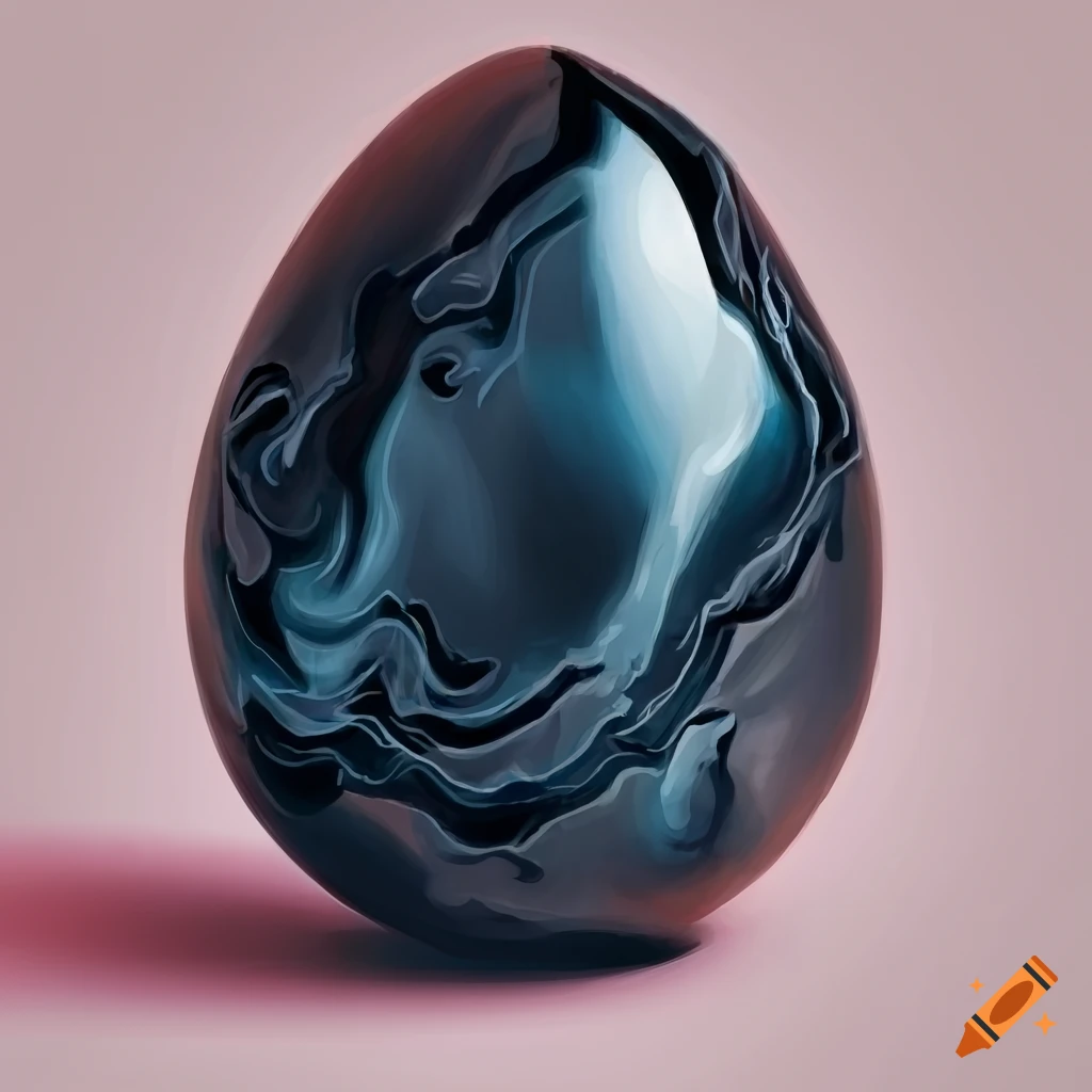 Rough obsidian stone by Justin Gerard on white background