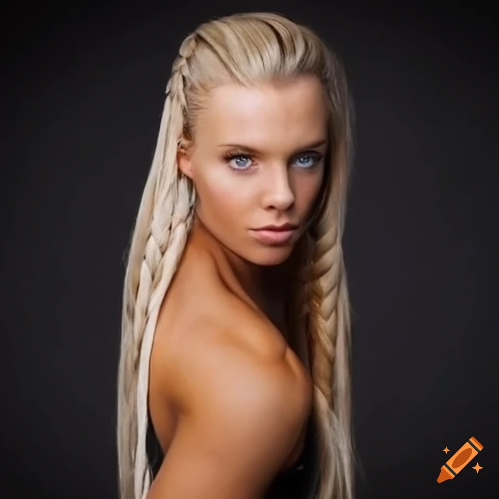  Blonde bodybuilder with a braid and striking features on Craiyon