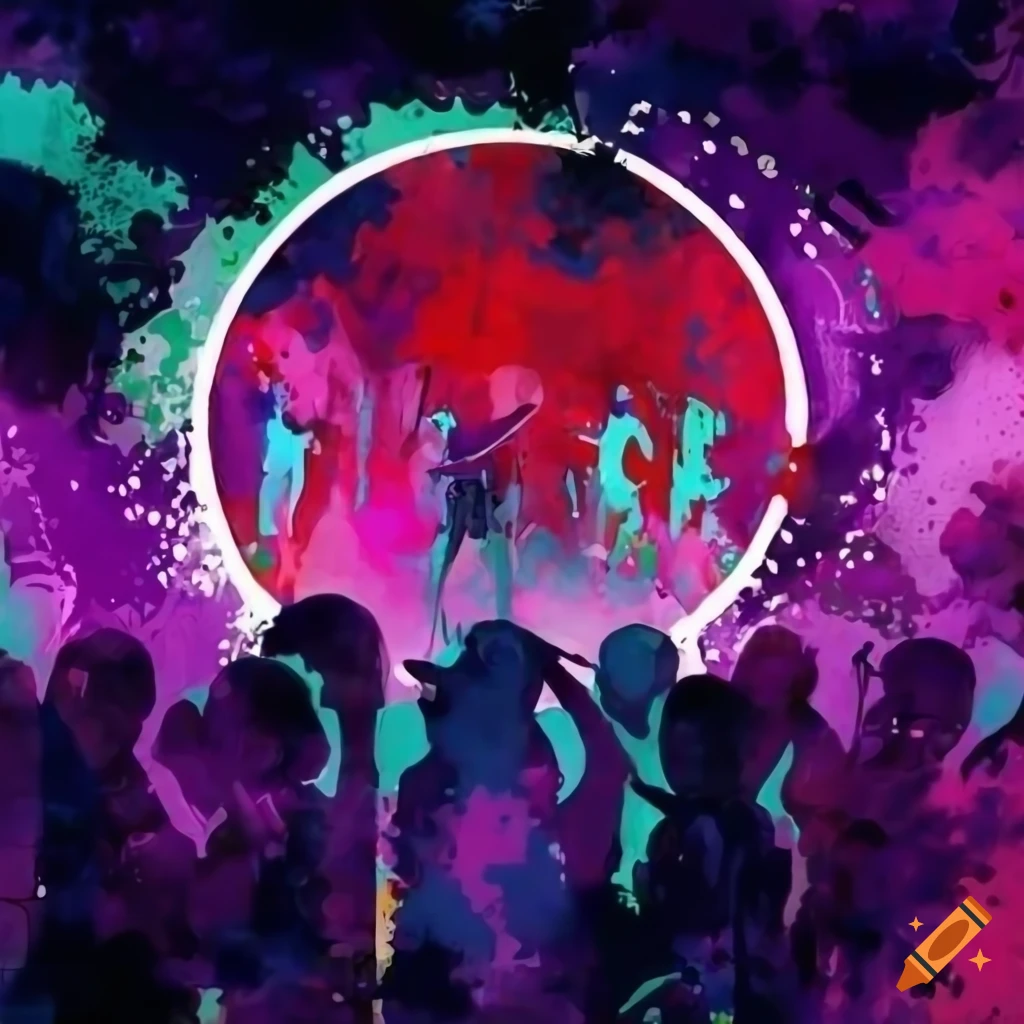 Futuristic Alternative Rock Club Scene With People Enjoying Music And futuristic-alternative-rock-club-scene-with-people-enjoying-music-and