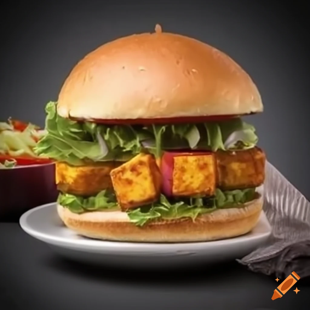 Paneer burger with a side of 250 ml Coke