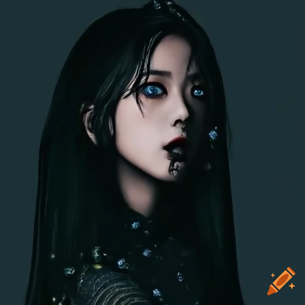 Jisoo with a gloomy and creepy style