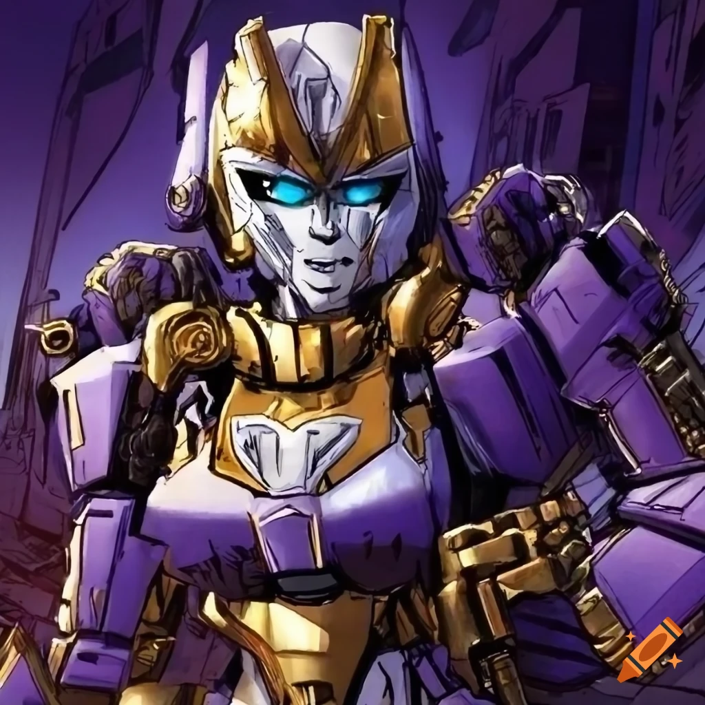 Idw transformers comic oc senator member in white and gold armor with