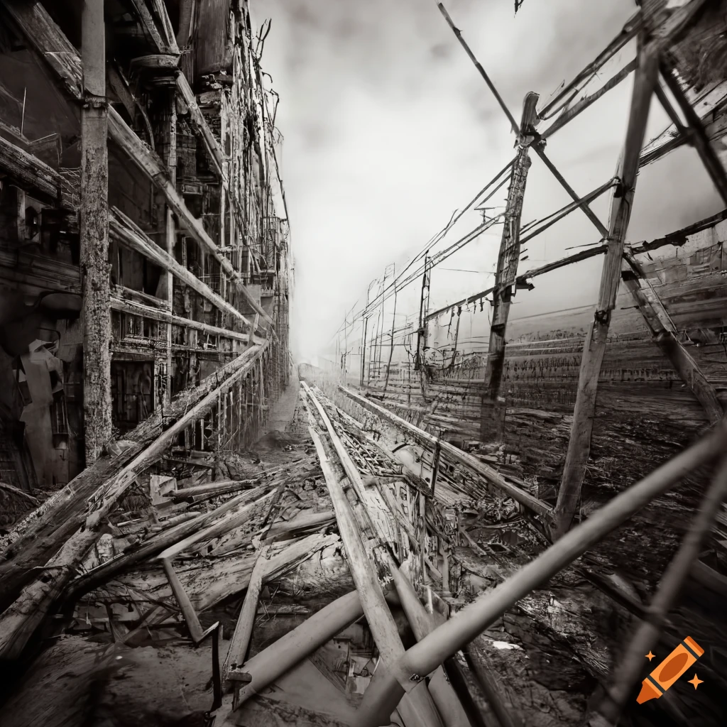 Ultra high resolution emotive photograph of an abandoned old west wasteland