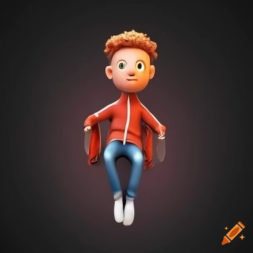 3D illustration of an animated character sitting on an Instagram logo