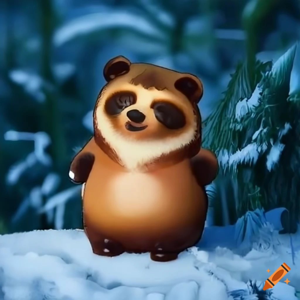 Tanuki in the snow