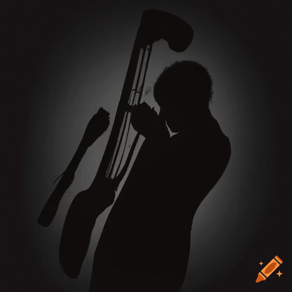 Silhouette of musicians playing music