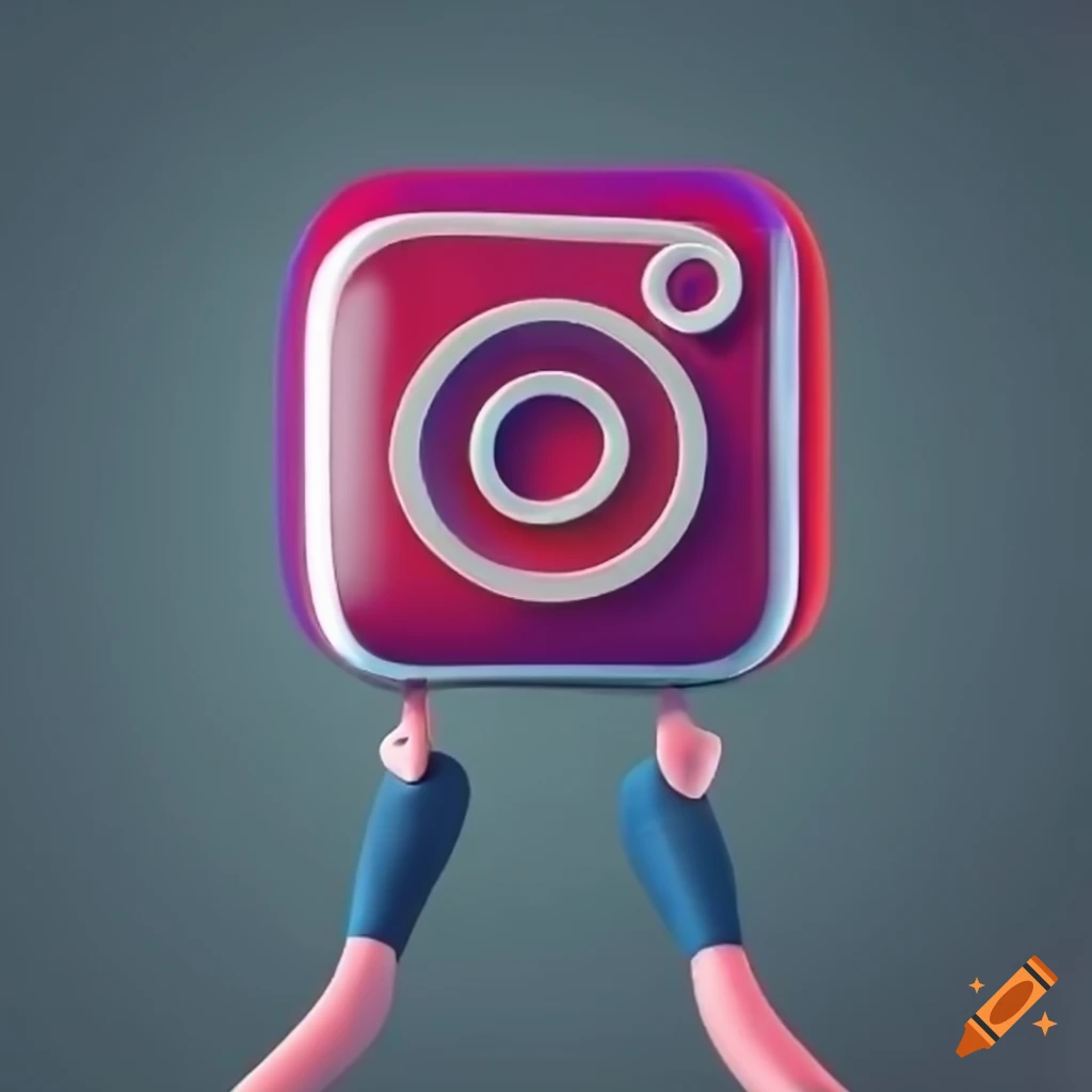 instagram png logo 3d with black shadow - veeForu
