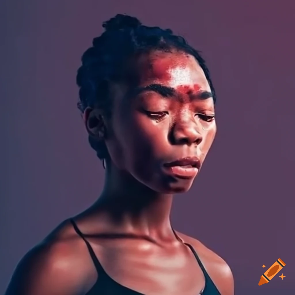 Young martial arts student with a bruised and dizzy expression