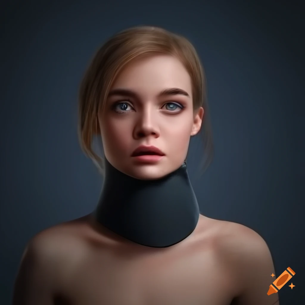 Woman Wearing Foam Neck Brace In A Photorealistic Depiction On Craiyon woman-wearing-foam-neck-brace-in-a-photorealistic-depiction-on-craiyon