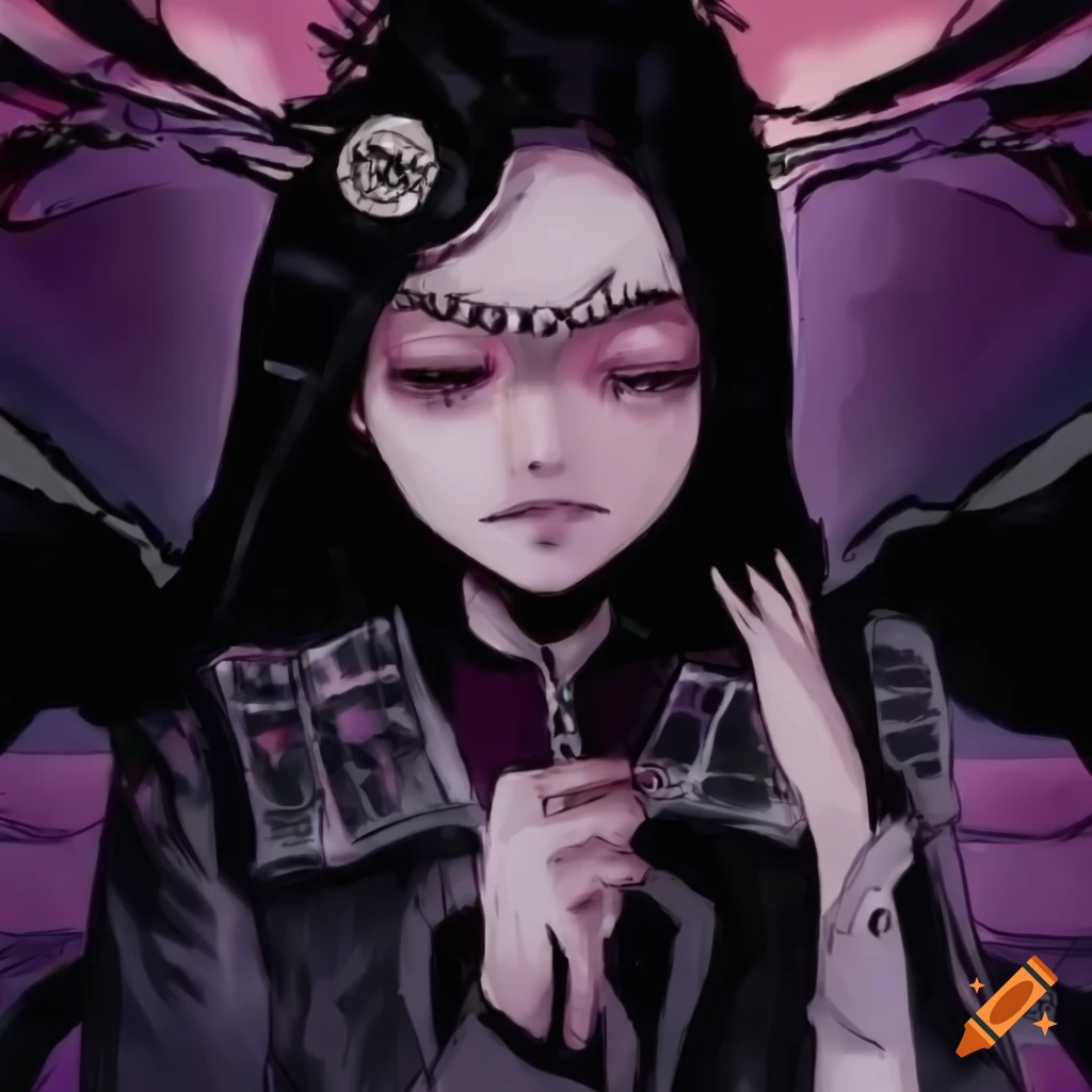 Illustration of Emily the Strange and creepy Susie in punk style