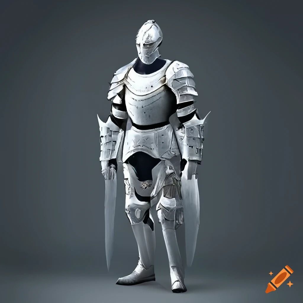 Pure white full armor on Craiyon