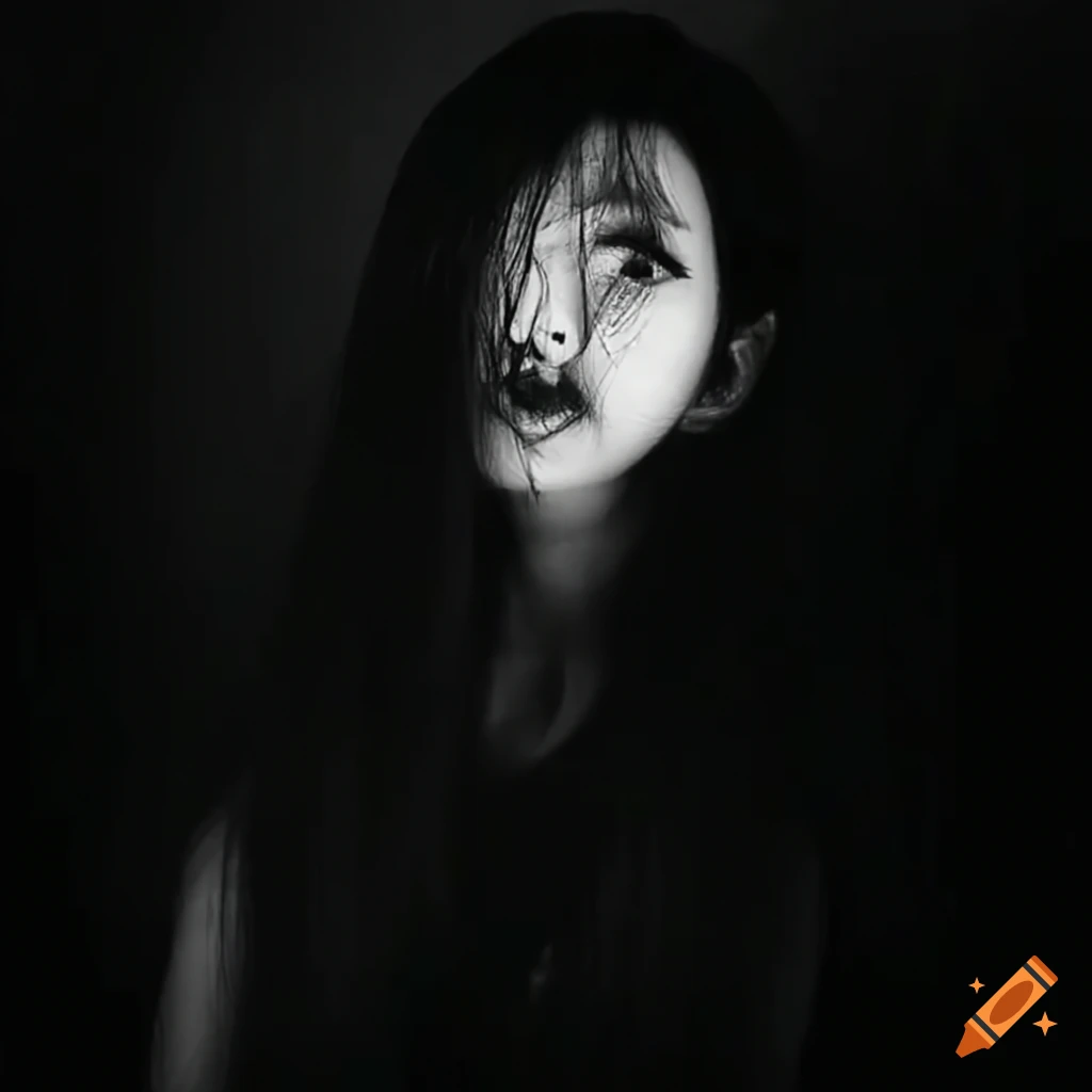 Jisoo in a gloomy and creepy style