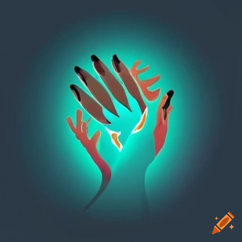 Healing hands massage logo on Craiyon