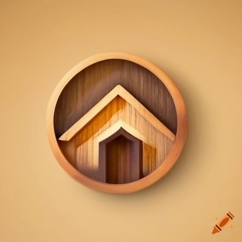 Wooden house logo with a medal on Craiyon