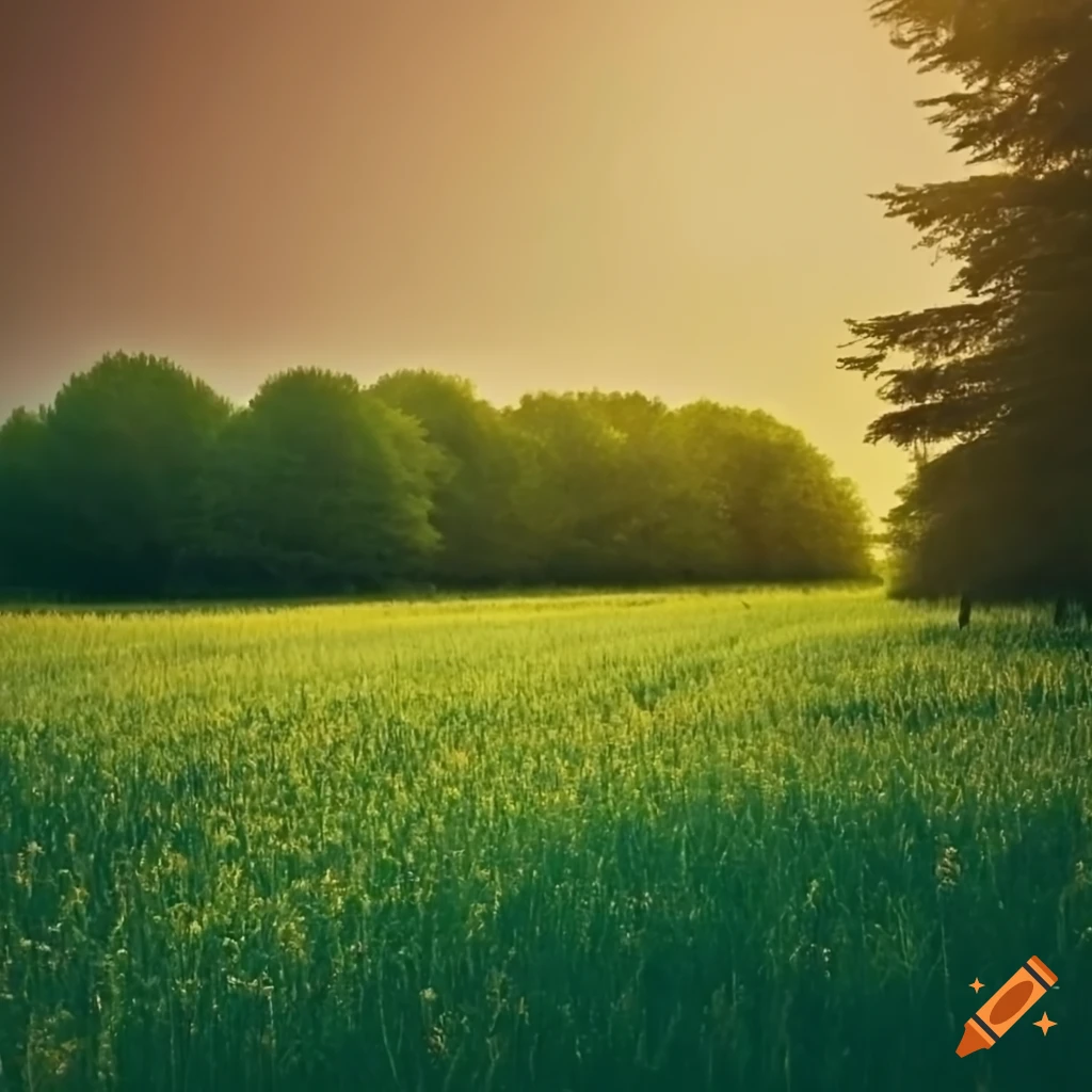 Open field with trees on Craiyon