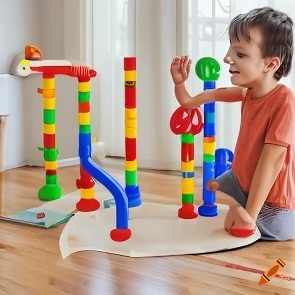 Modular marble run for sparking creativity and imagination in a playroom