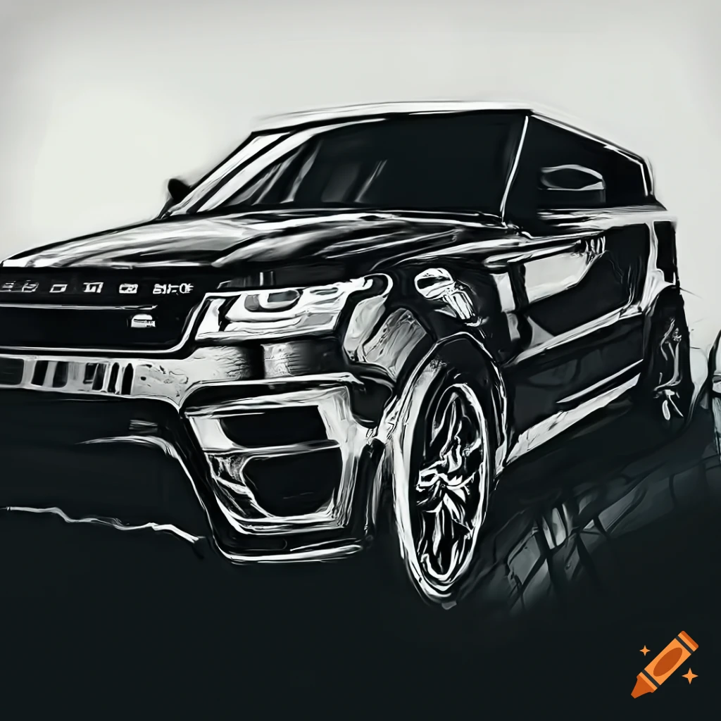 Land Rover Range Rover Sport SVR Car Drawing Digital Art by CarsToon  Concept - Pixels