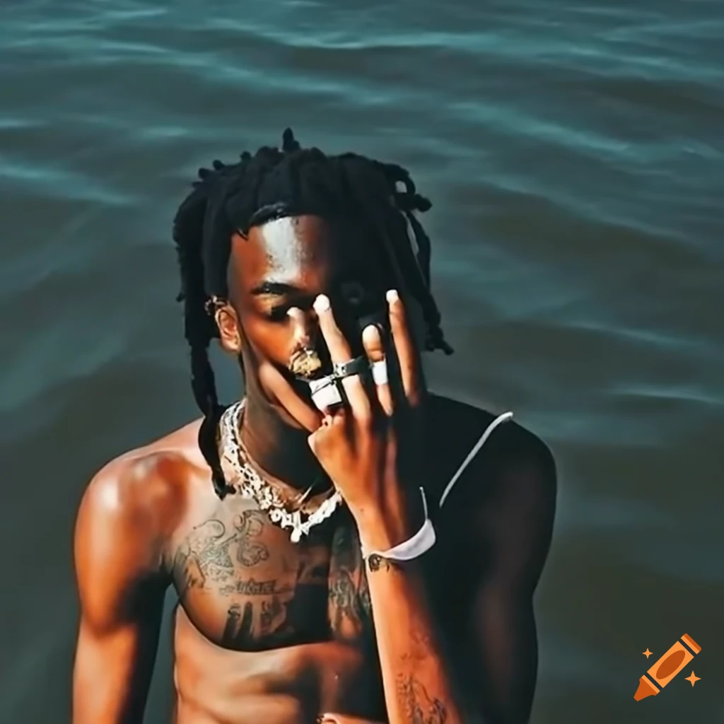 Rapper Playboi Carti swimming in the Hudson River in New York City