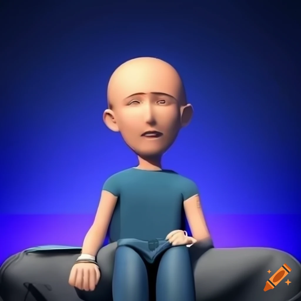 3D character casually sitting on Facebook logo with modern clothing
